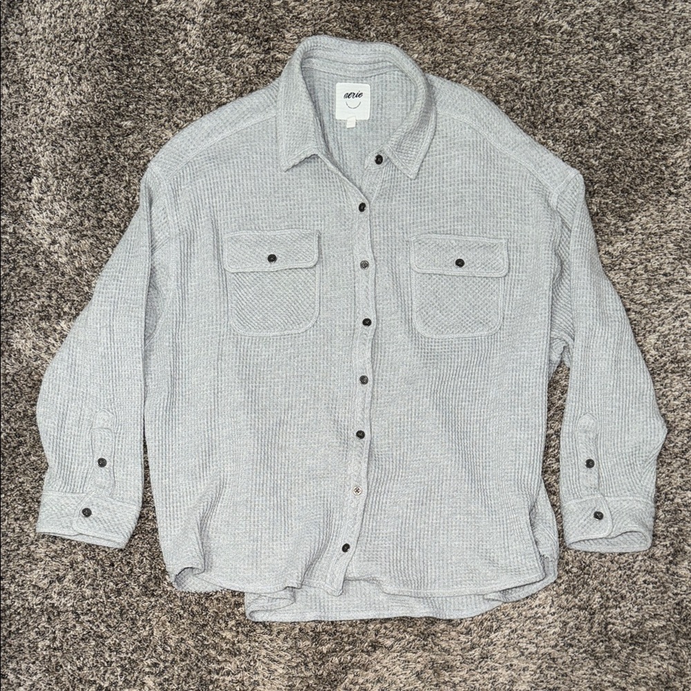 Aerie Waffle Button-Up Shirt